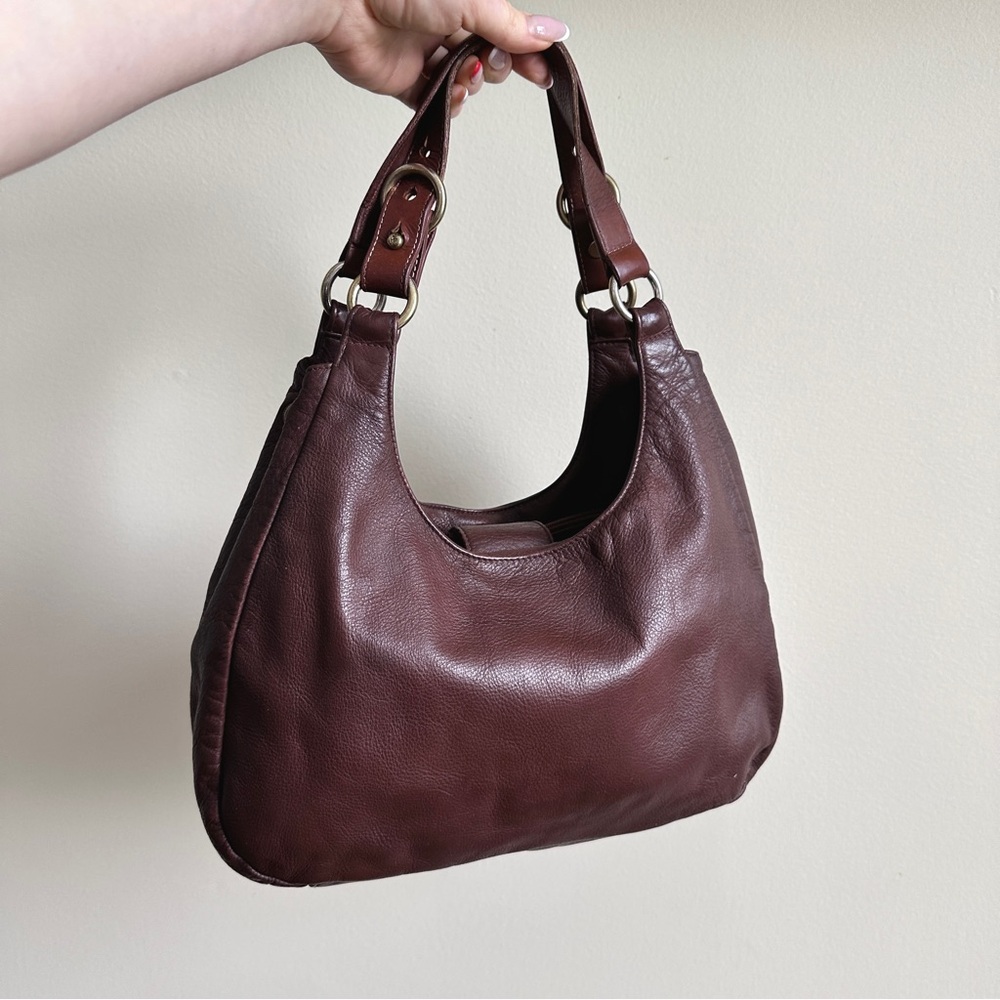 Vintage Lauren Ralph Lauren Dark Brown Leather Shoulder Bag - Picture 2 of 16